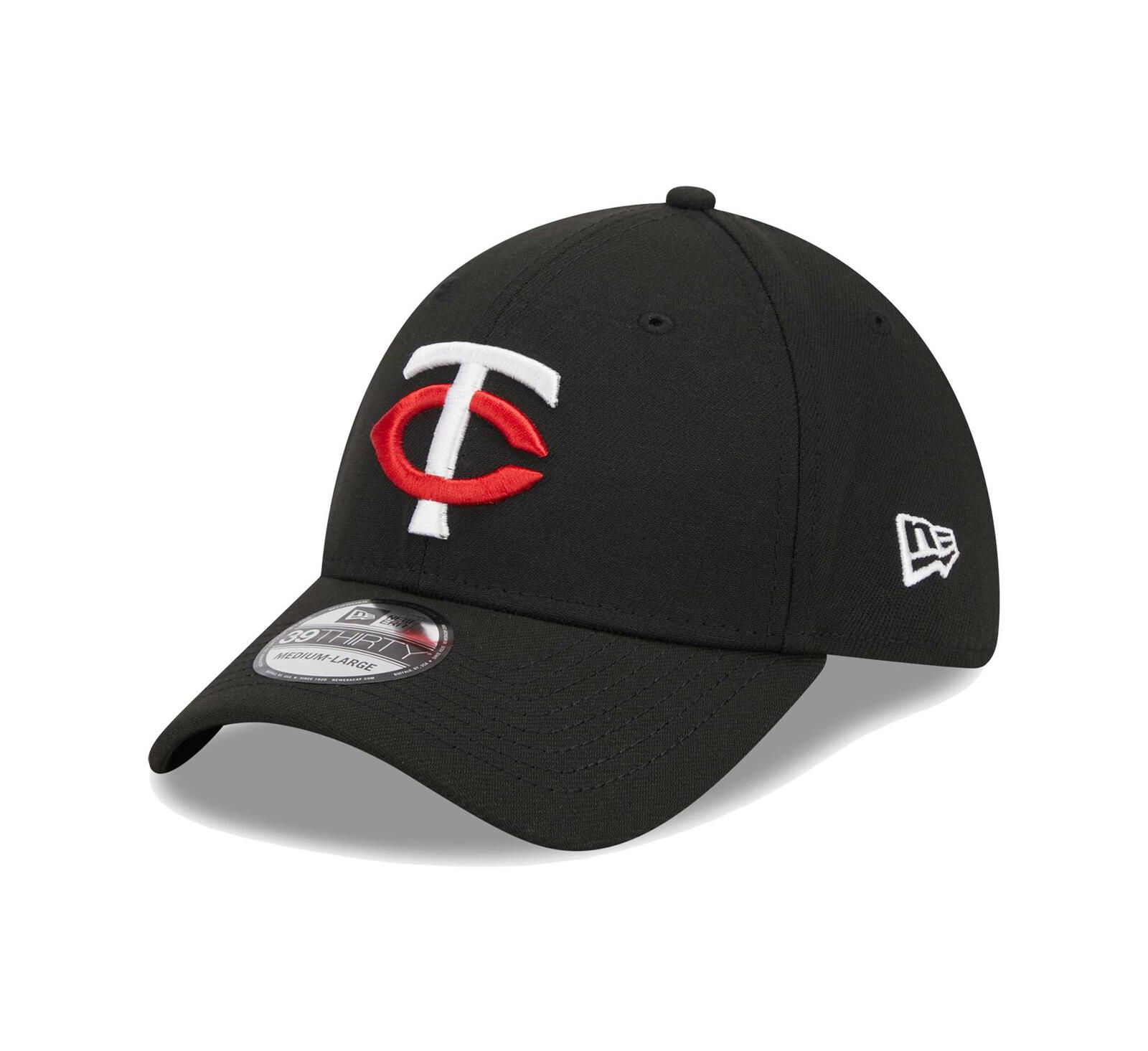 Men's New Era Black Minnesota Twins Logo 39THIRTY Flex Hat