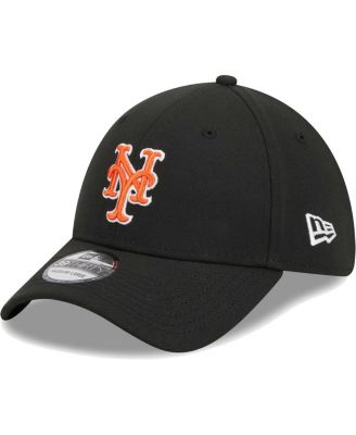 Кепка New Era Men's Black New York Mets Logo 39THIRTY Flex