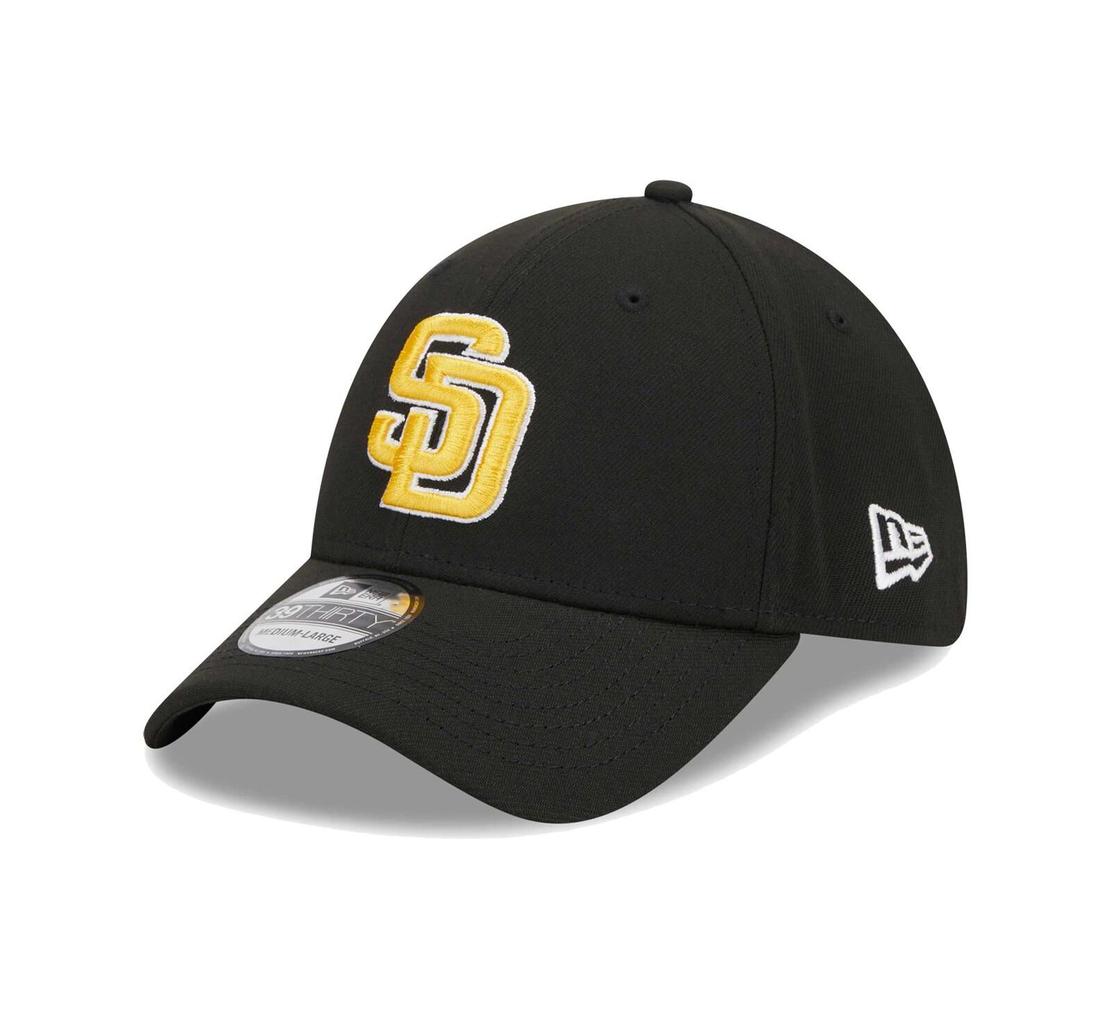 Мужская кепка New Era Black San Diego Padres Logo 39THIRTY Flex