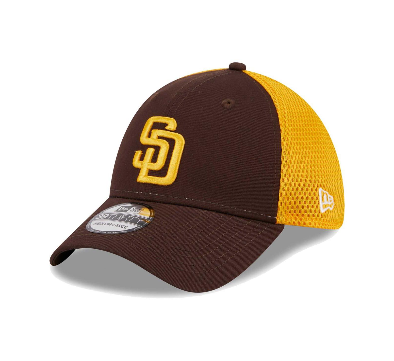 Мужская кепка New Era Brown San Diego Padres Team Neo 39THIRTY Flex