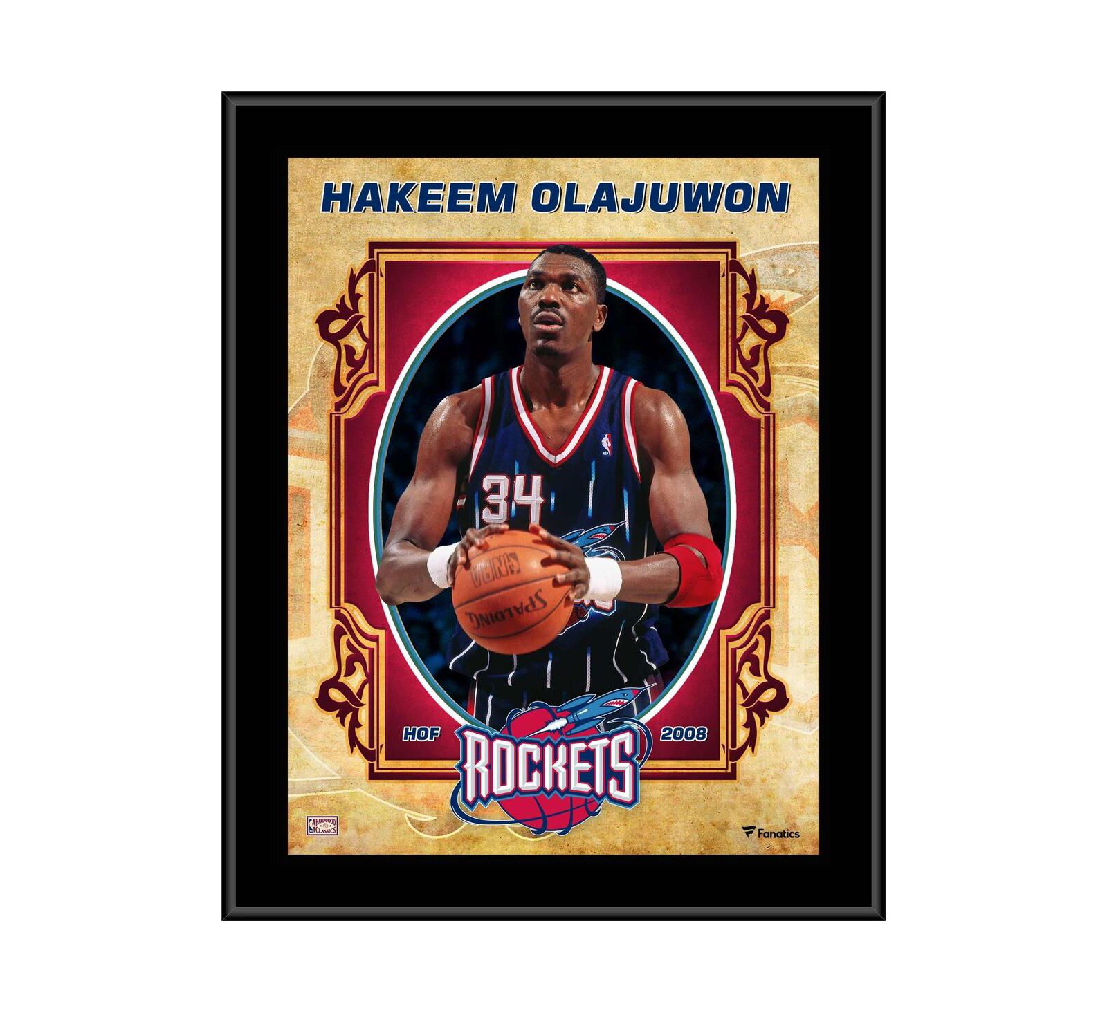 Hakeem Olajuwon Houston Rockets 10.5'' x 13'' Sublimated Hardwood Classics Player Plaque