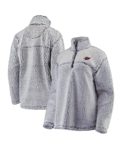 Женская куртка-пуловер G-III 4Her by Carl Banks Gray Arizona Cardinals Sherpa с молнией до середины груди