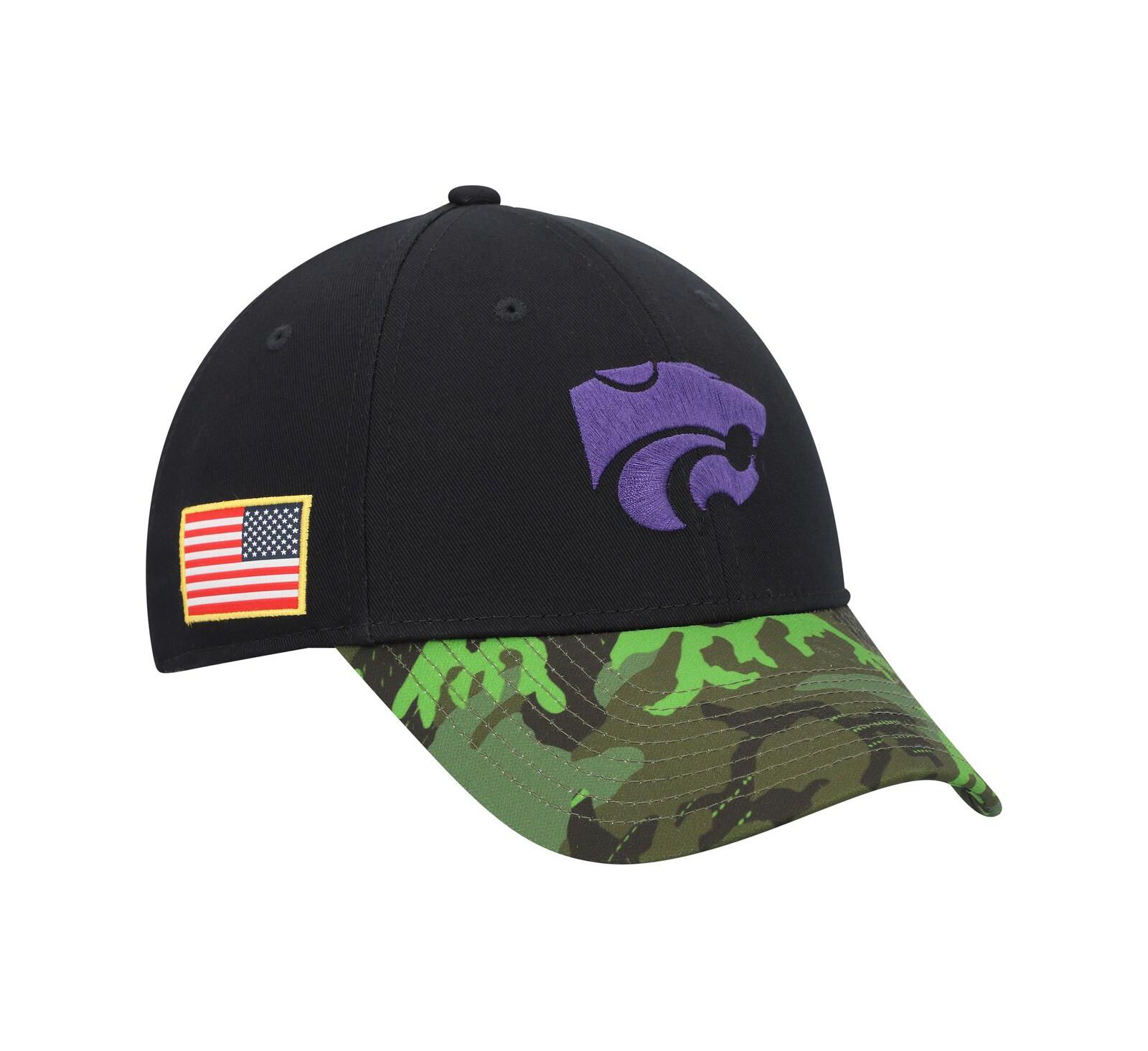 Мужская кепка Nike Black Camo Kansas State Wildcats Veterans Day 2Tone Legacy91 Adjustable