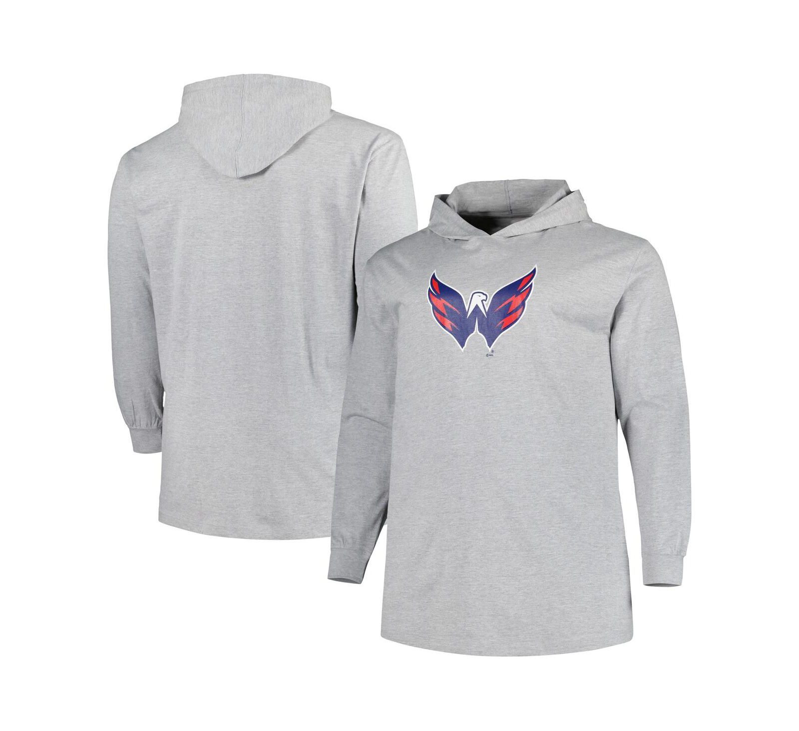 Men's Heather Gray Washington Capitals Big and Tall Pullover Hoodie
