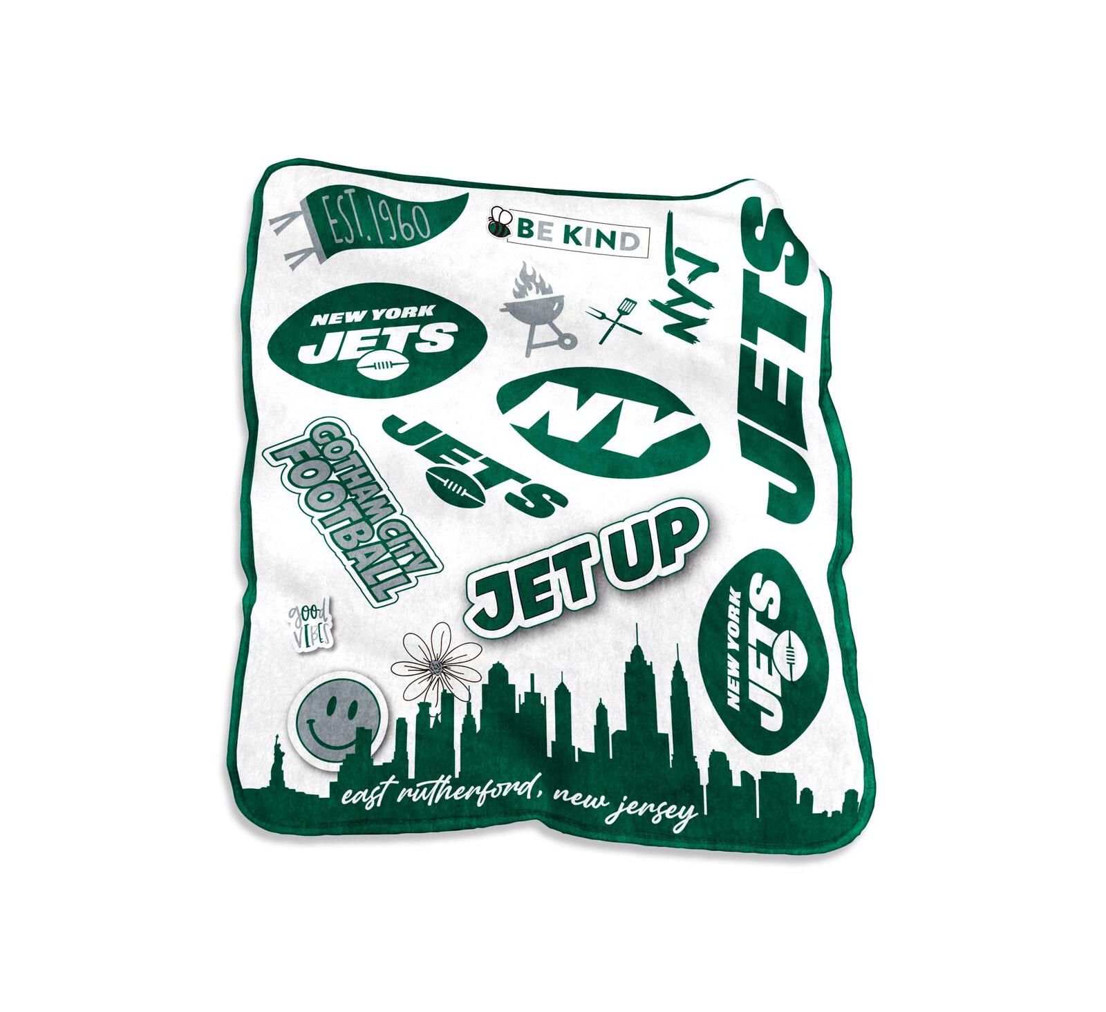 New York Jets 50'' x 60'' Native Raschel Plush Throw Blanket
