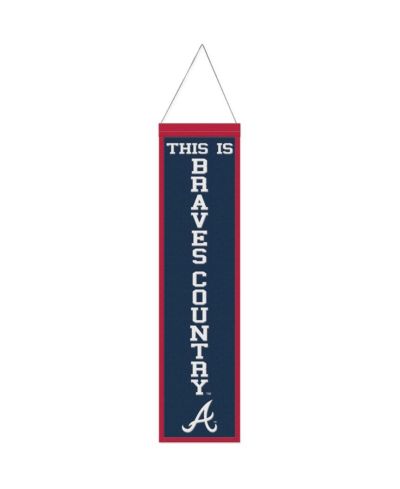 Шерстяной баннер Wincraft Atlanta Braves 8" x 32" Slogan