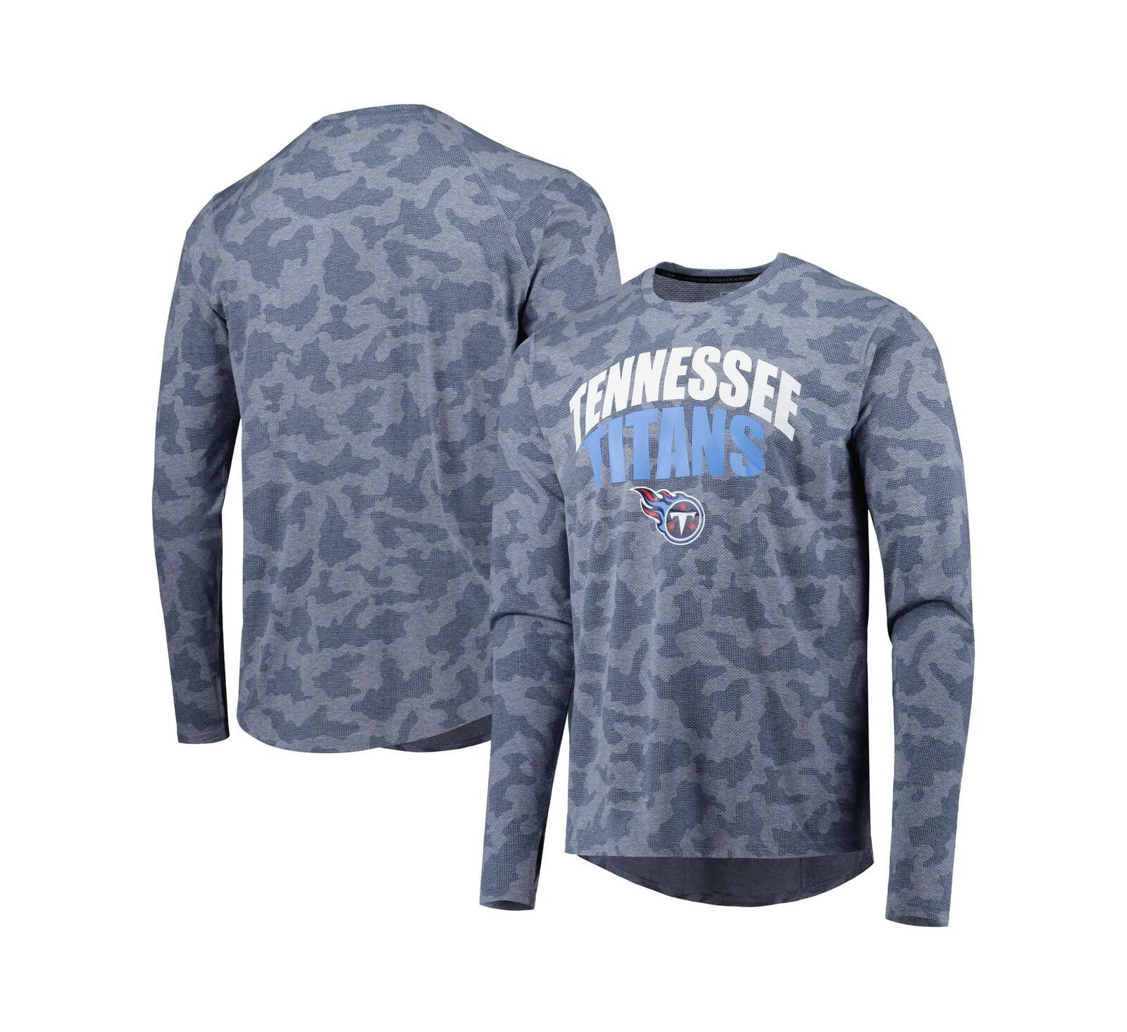 Мужская футболка MSX by Michael Strahan Navy Tennessee Titans Performance Camo Long Sleeve