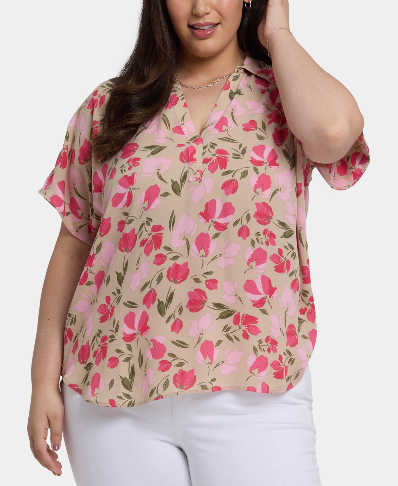 NYDJ Plus Size Becky Short Sleeved Blouse