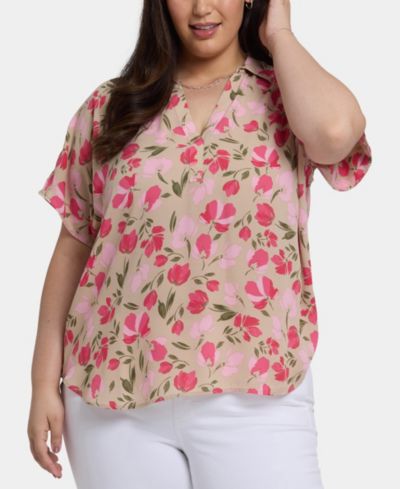 NYDJ Plus Size женская блузка Becky с коротким рукавом