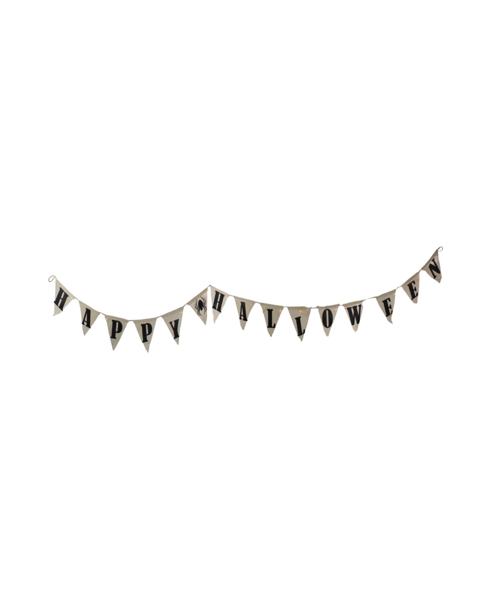 Декоративный баннер Happy Halloween из мешковины с LED подсветкой, 18.75"