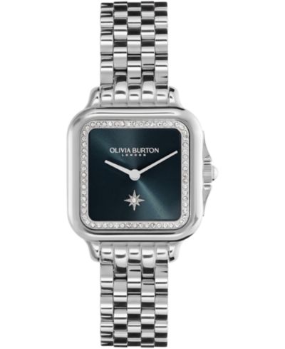 Часы Olivia Burton Women's Grosvenor, серебряная нержавеющая сталь, 28mm