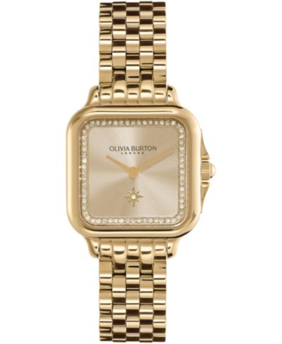 Olivia Burton Женские наручные часы Grosvenor Soft Square из золотистой нержавеющей стали 28mm