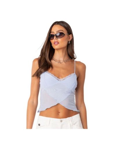Edikted Women's Crossover Mesh Tank Top