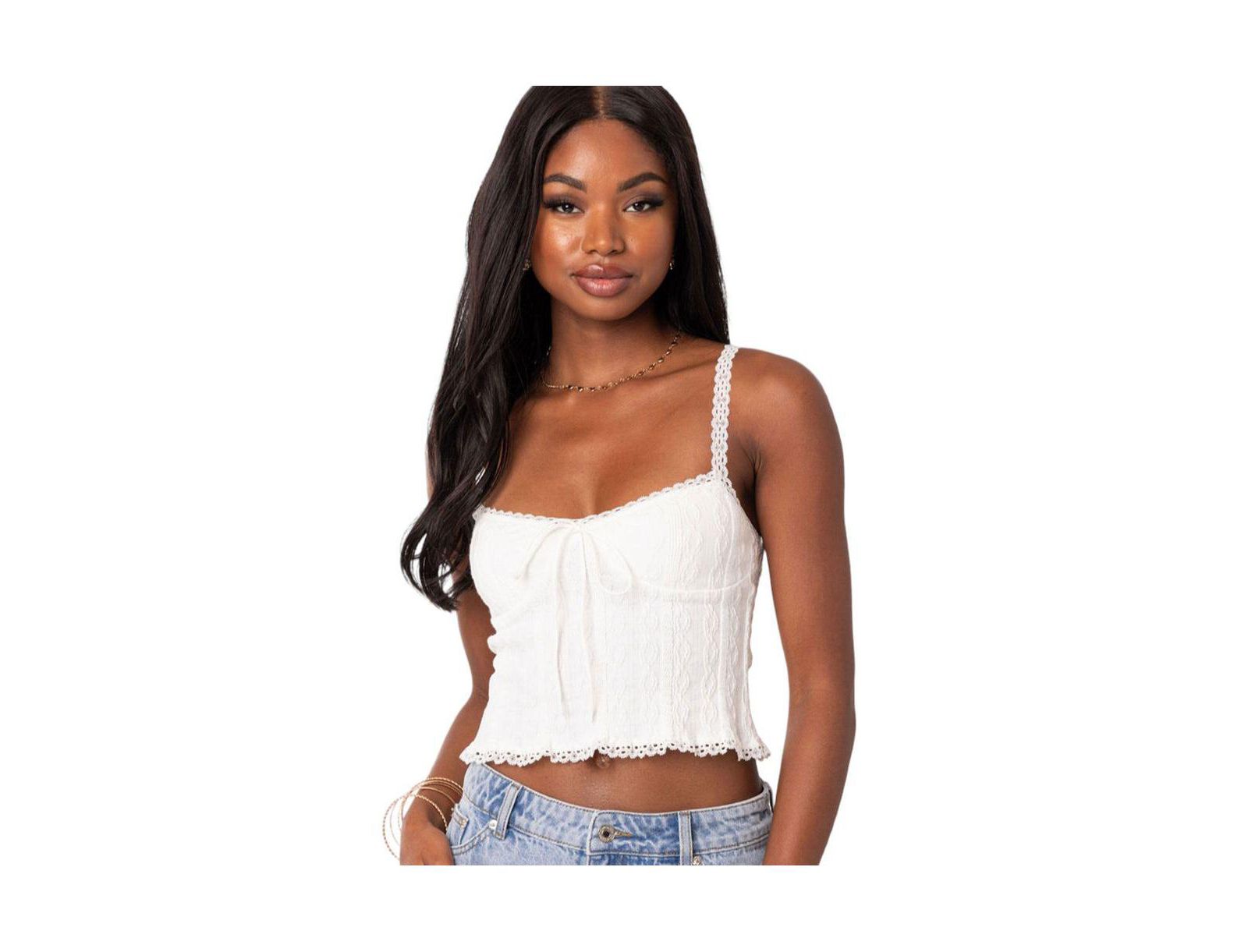 Edikted Women's Lacey knit tank top