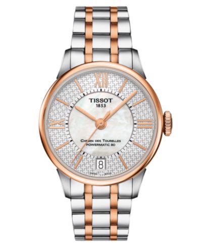 Tissot Women's Swiss Automatic Chemin des Tourelles Powermatic 80 Helvetic Pride Two-Tone Stainless Steel Bracelet Watch 32mm