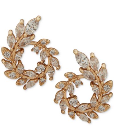 Серьги-гвоздики lonna & lilly Gold-Tone Crystal Wreath Spiral