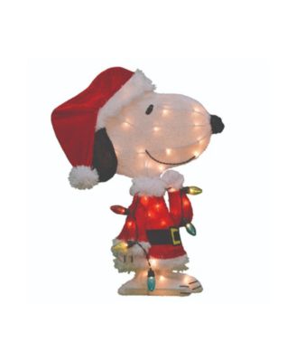 Рождественское садовое украшение 24" Lighted Santa Snoopy с гирляндой