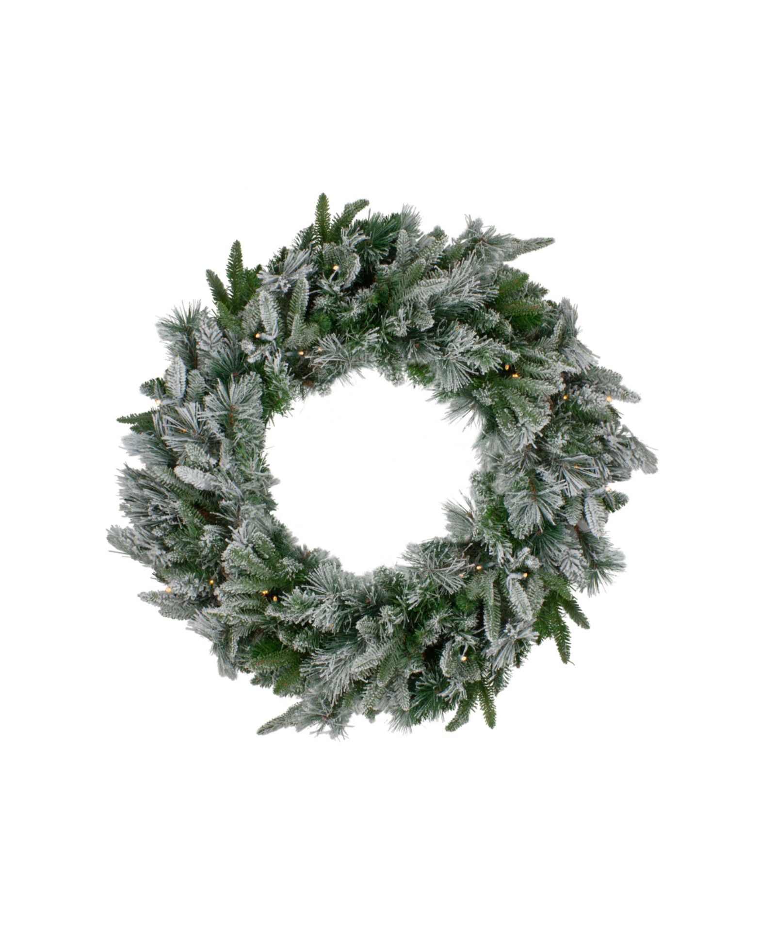 Pre-Lit Flocked Rosemary Emerald Angel Pine Artificial Christmas Wreath - 30" Clear LED Lights