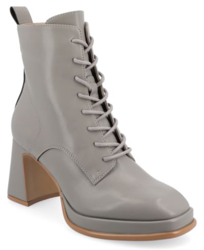 Journee Collection Women's Kalindi Lace Up Block Heel Booties