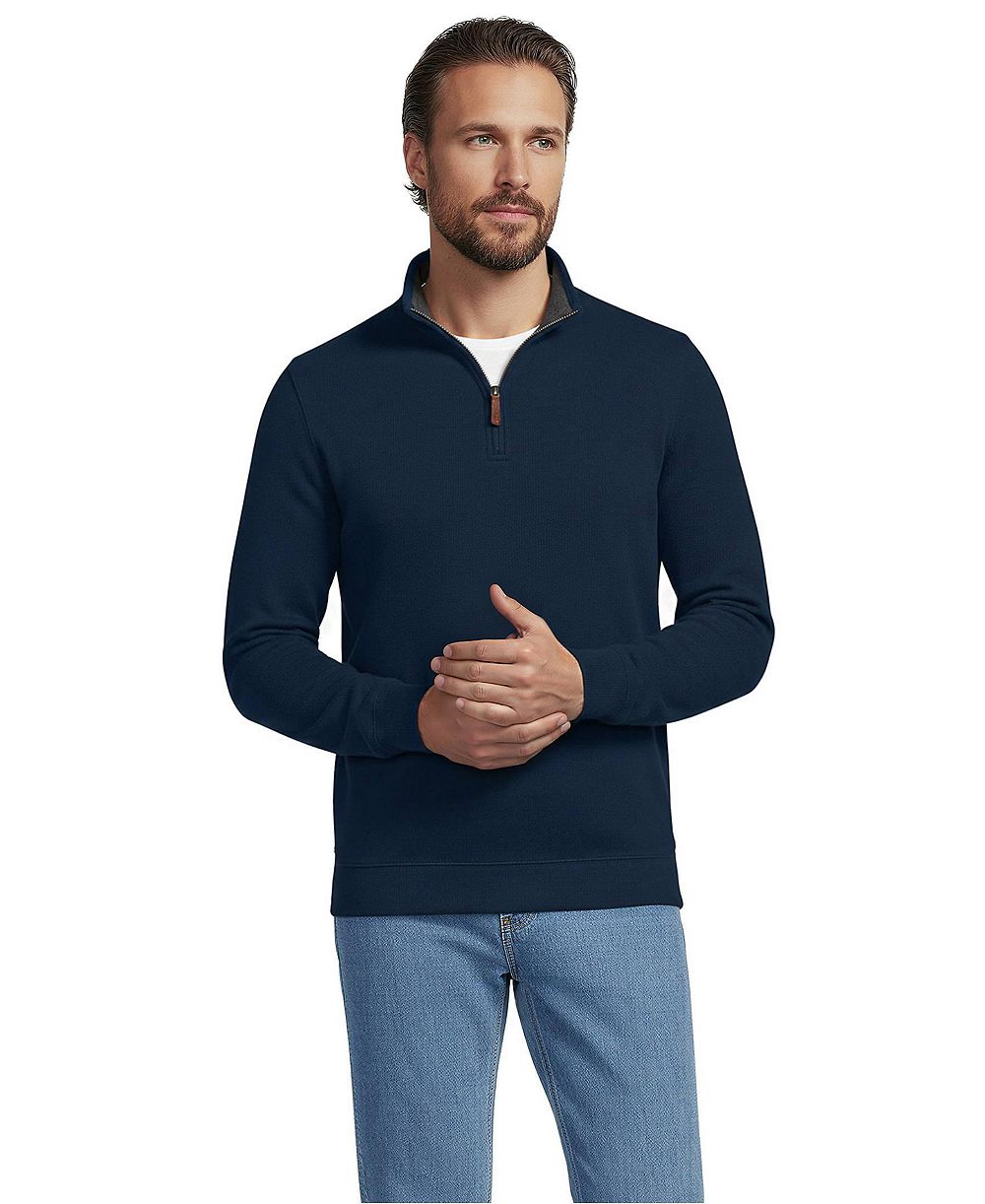 Мужской джемпер Lands' End Big & Tall Bedford Rib Quarter Zip