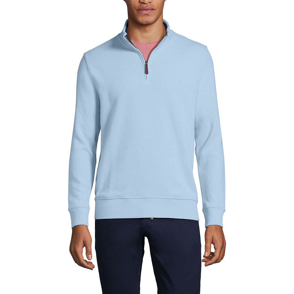 Lands' End Men's Bedford Rib Quarter Zip Pullover Sweater