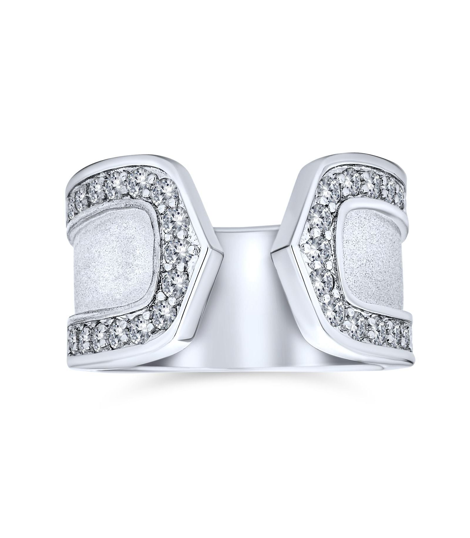 Bling Jewelry современное кольцо с матовым покрытием и молотковой текстурой, покрытие Gold Silver Plated