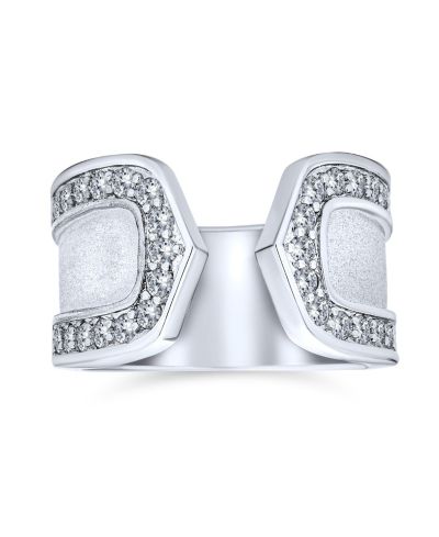 Bling Jewelry современное кольцо с матовым покрытием и молотковой текстурой, покрытие Gold Silver Plated