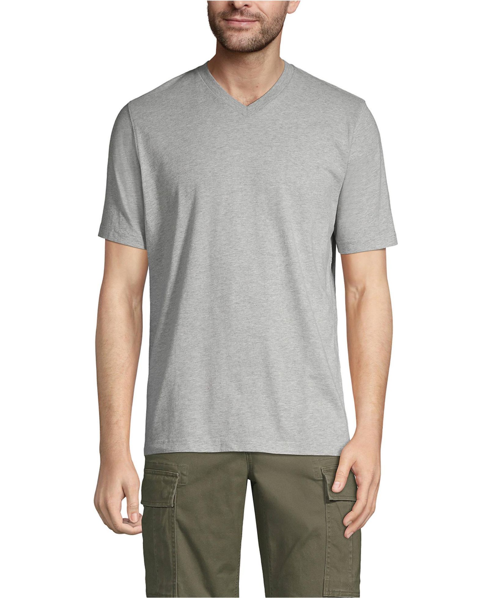 Lands' End Men's Super-T Short Sleeve V-Neck T-Shirt