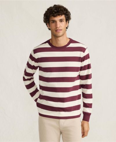 Burgundy/ivory even stripe