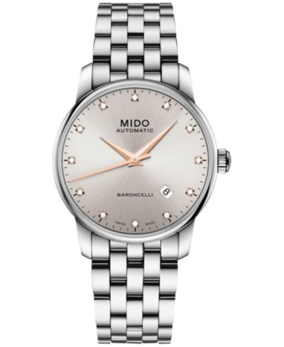 Mido Мужские автоматические часы Baroncelli Diamond Stainless Steel 38mm