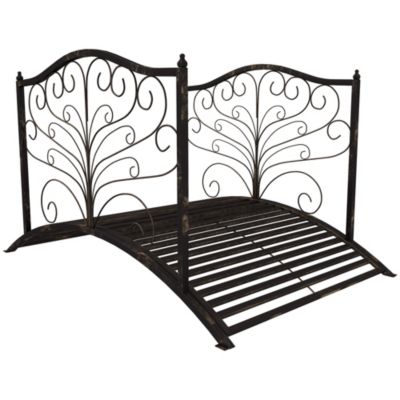 Outsunny 4  Arched Outdoor Metal Decorative Fish Pond Garden Backyard Bridge