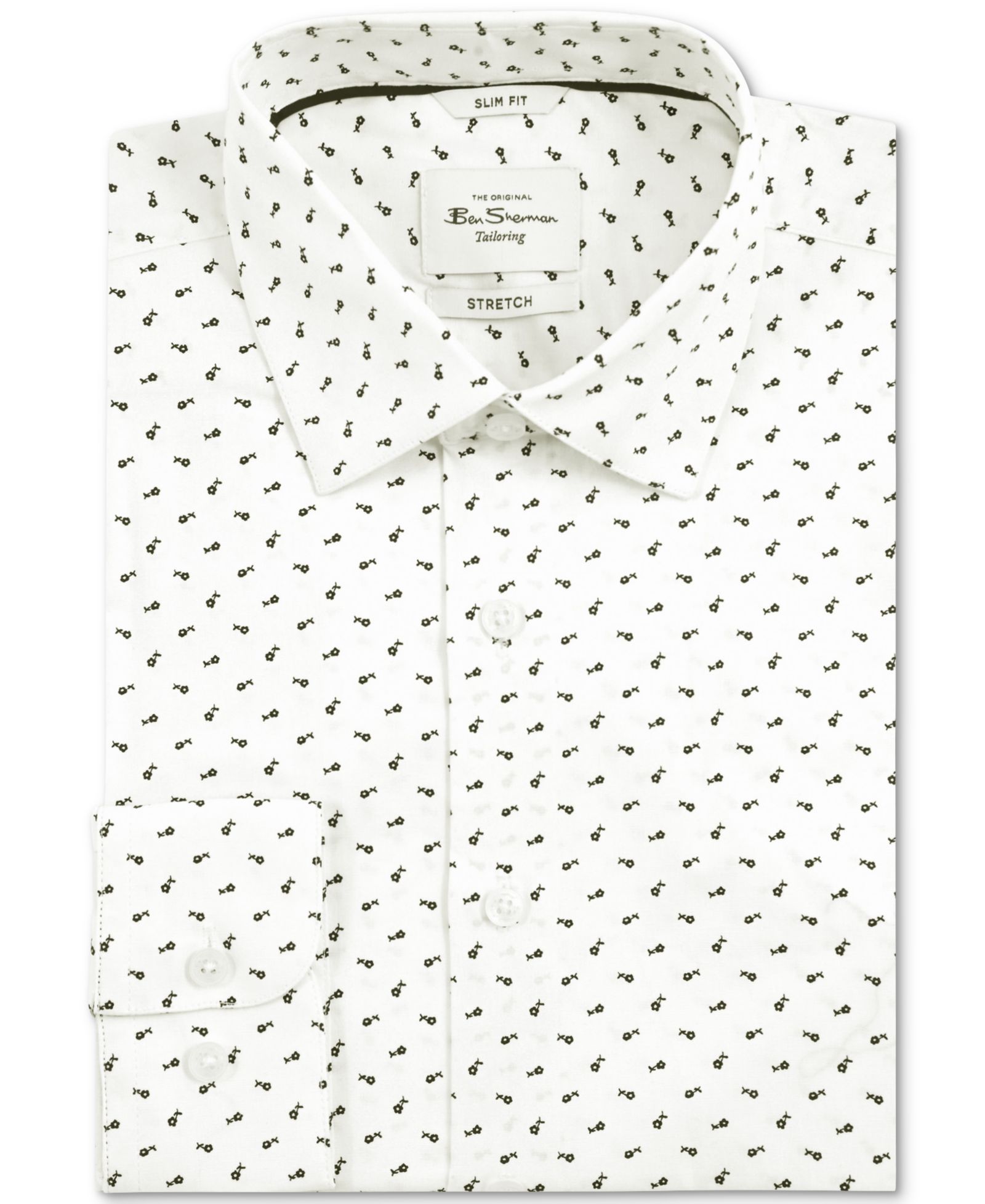 Ben Sherman Мужская рубашка приталенного кроя с цветочным принтом