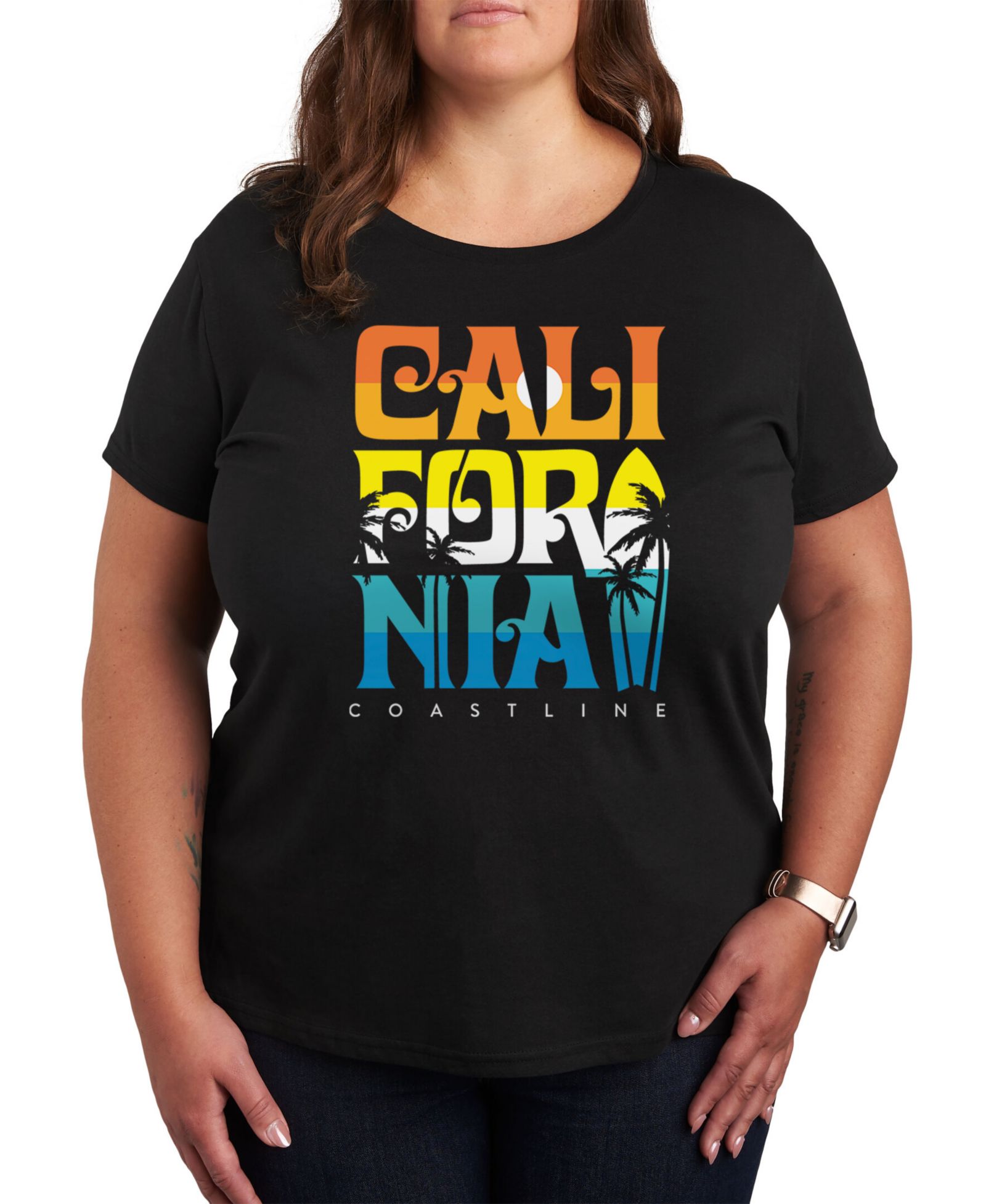 Hybrid Apparel Футболка Plus Size с принтом Destination California