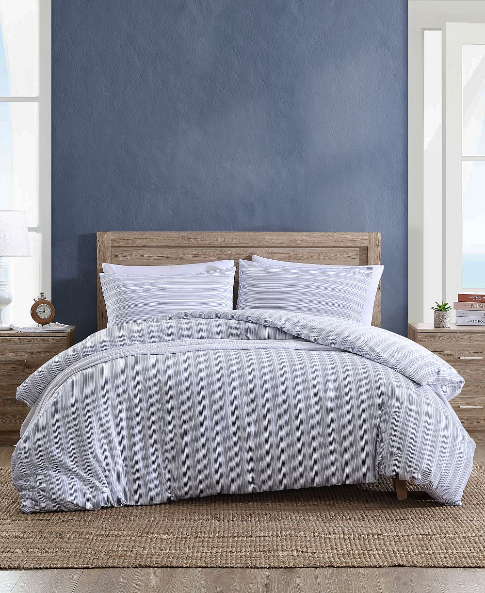Nautica Beaux Stripe Cotton Reversible Duvet Cover, Twin