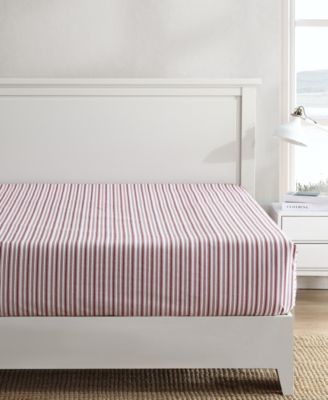 Nautica Coleridge Stripe Cotton Percale Fitted Sheet, Full