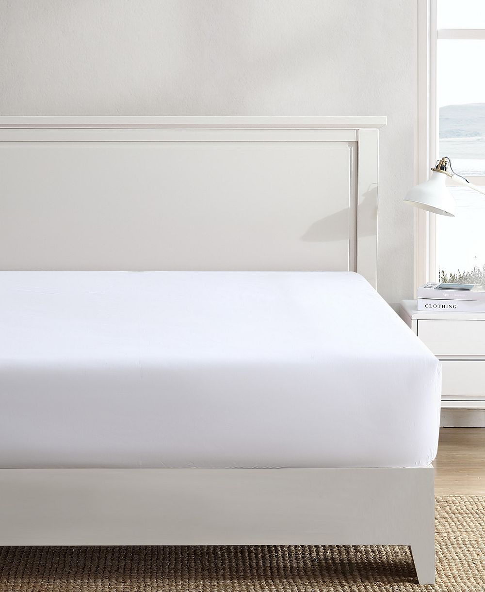 Nautica Solid Cotton Percale Fitted Sheet, Full