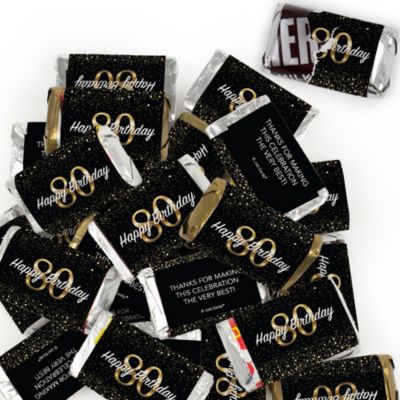 Just Candy 80th Birthday Candy Party Favors Hershey's Miniatures Chocolate - No Assembly Required, 76 Pieces
