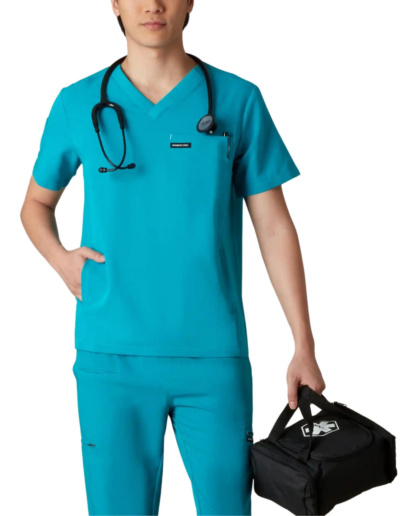Members Only Men's Manchester 3-Pocket Scrub Top for Men
