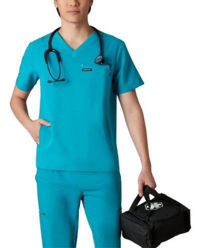 Members Only Men's Manchester 3-Pocket Scrub Top for Men