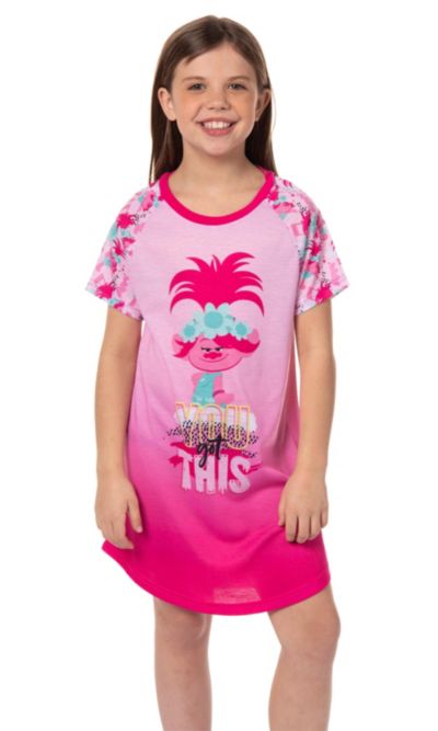 Trolls DreamWorks Girls' Nightgown You Got This Poppy Kids Short-Sleeve Pajama