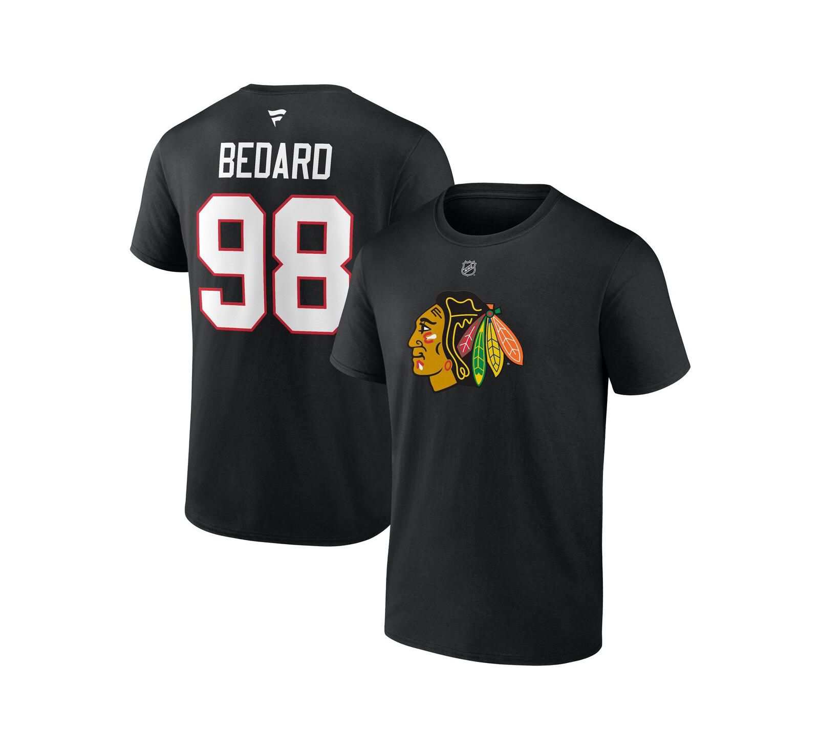 Мужская футболка Fanatics Connor Bedard Black Chicago Blackhawks 2023 NHL Draft Authentic