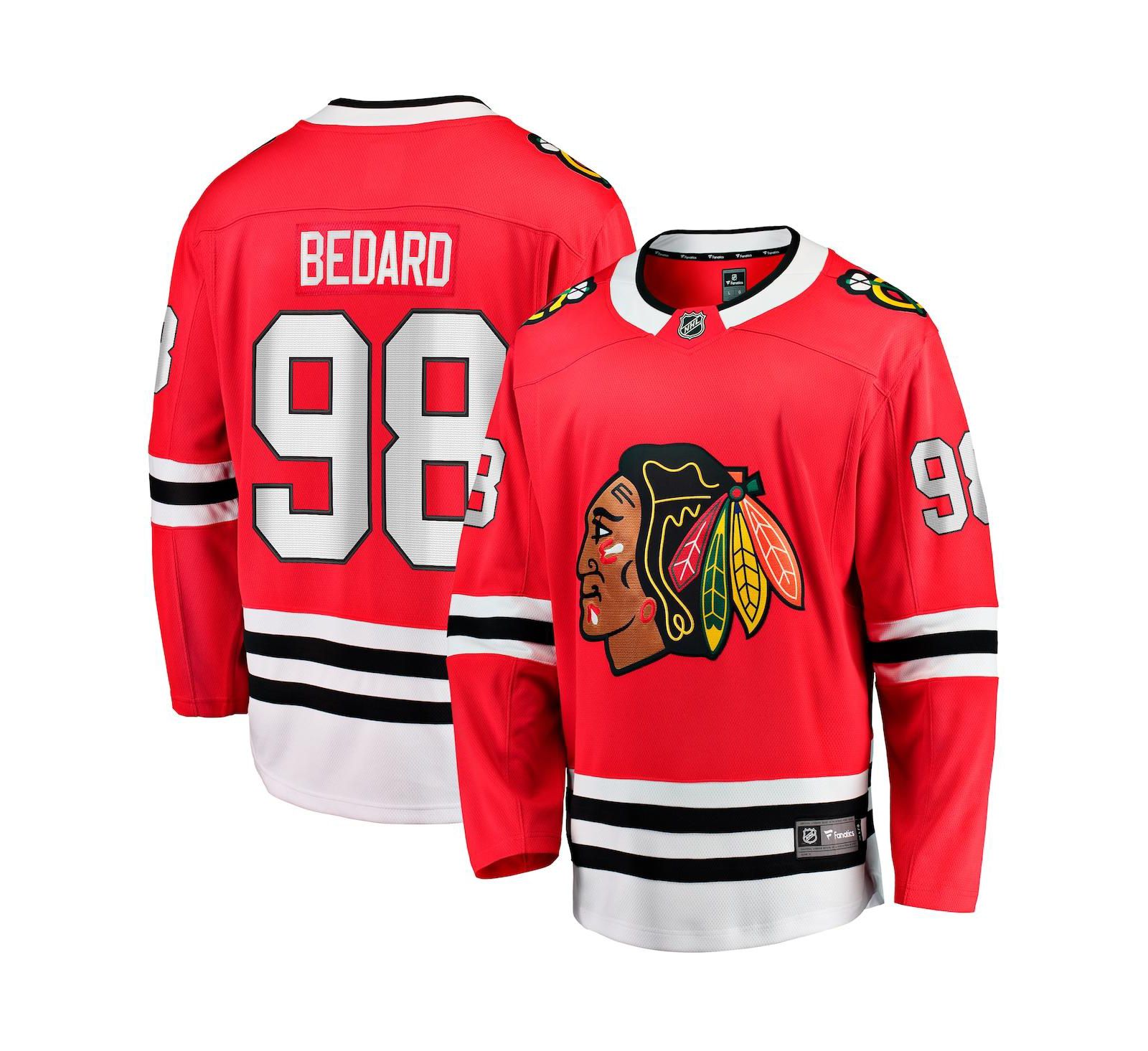 Men's Fanatics Connor Bedard Red Chicago Blackhawks Home Breakaway Player Jersey