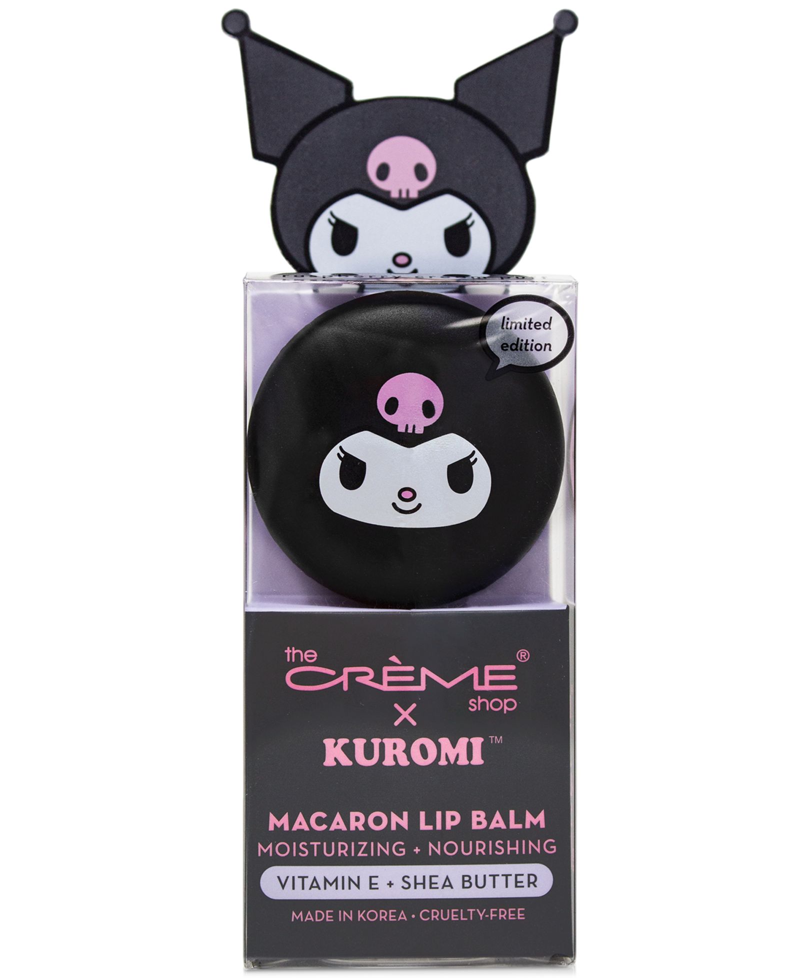 The Crème Shop Kuromi Macaron Lip Balm - Raspberry Cream Puff
