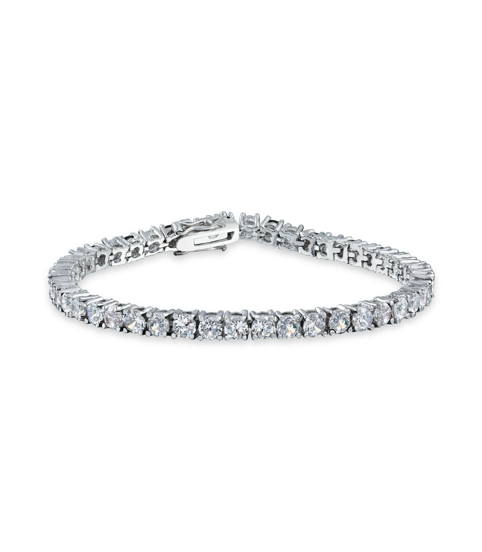 Bling Jewelry Браслет коктейльный Sapphire Blue CZ, Rhodium Plated