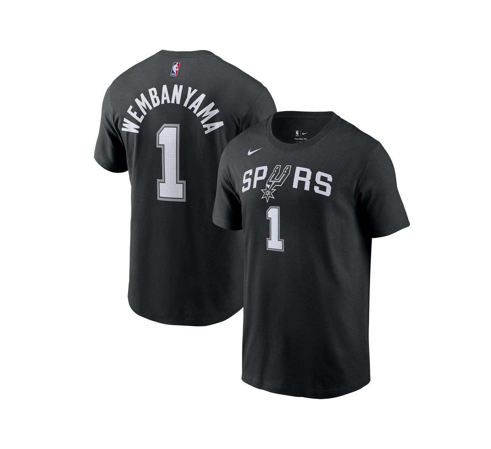 Men's Nike Victor Wembanyama Black San Antonio Spurs 2023 NBA Draft First Round Pick Name and Number T-shirt