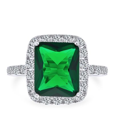 Коктейльное кольцо Bling Jewelry Classic Large Cubic Zirconia 10CT CZ Green Emerald Cut Statement