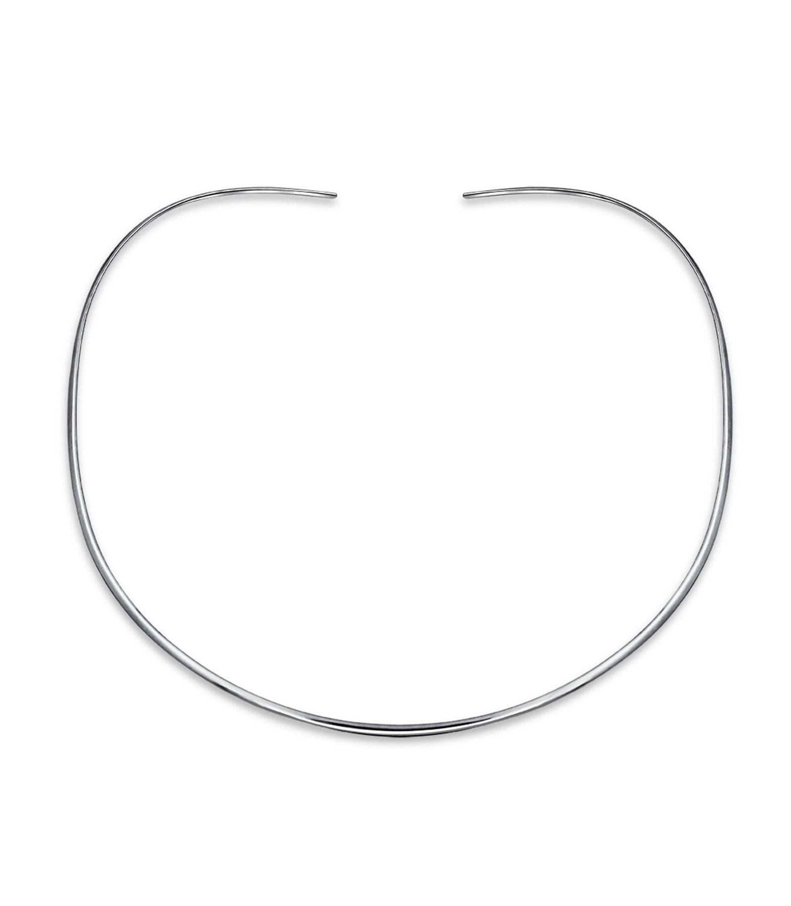 Bling Jewelry простое тонкое колье-чокер Silver Sterling с подвеской 2MM