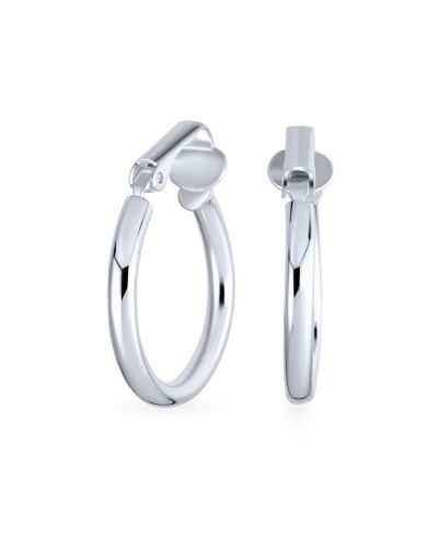 Серьги-кольца Bling Jewelry из стерлингового серебра.925, без прокола