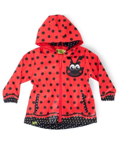 Toddler Little Girl's and Big Girl's Lucy Ladybug Rain Coat