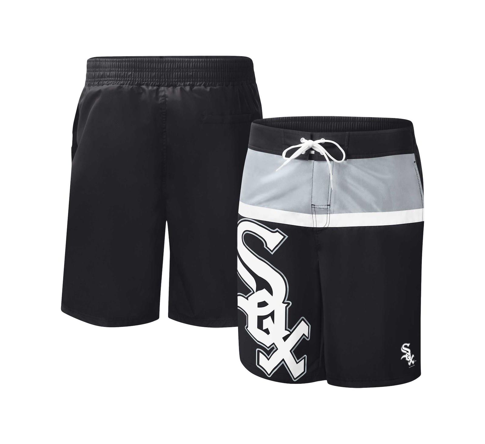 Men's G-III Sports by Carl Banks Black Chicago White Sox Sea Wind Swim Shorts